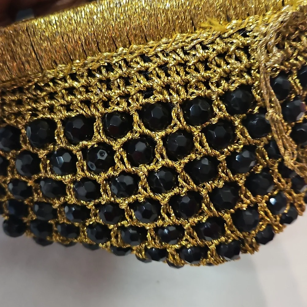 Vintage 60's/70s Delill Black Beaded Embellished Purse Made In Italy.